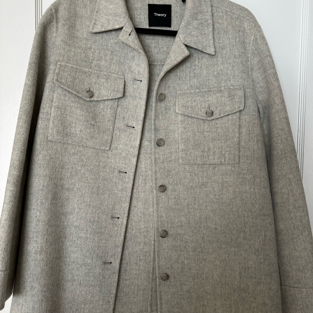 Theory Light Gray Wool Blend Jacket